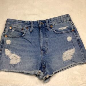 Madewell Light Blue Distressed Jean Shorts